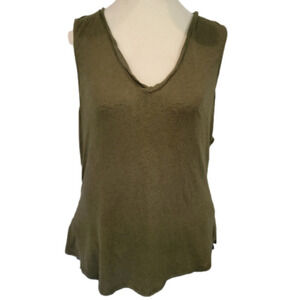 TROUVE Army Green Open Back Tank Size L